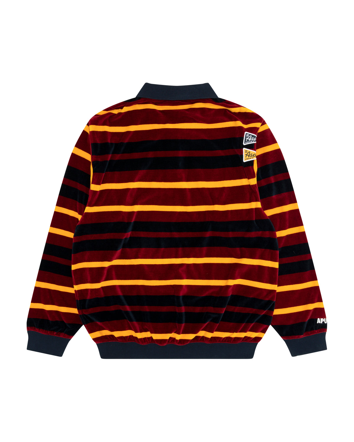 Moonface embroidered velour polo
