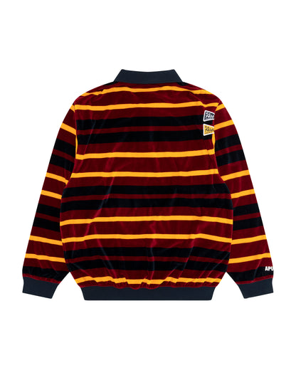 Moonface embroidered velour polo