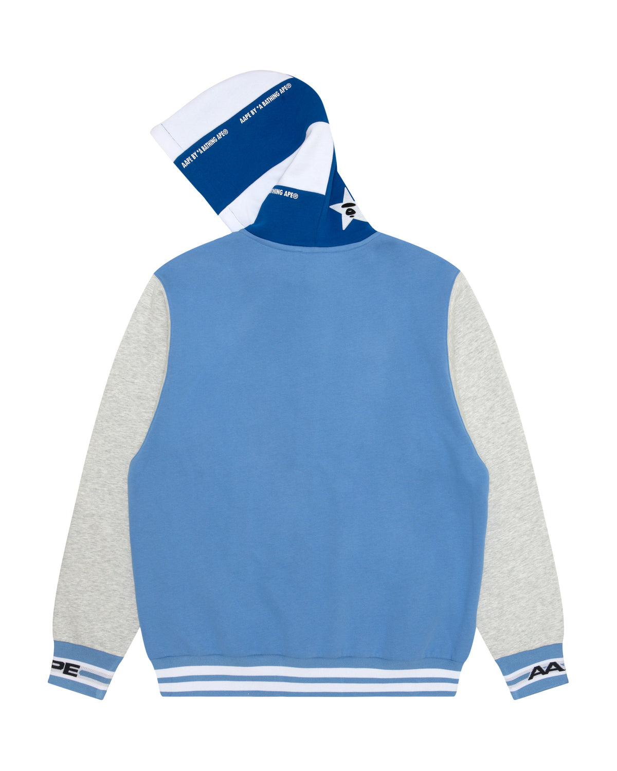 Moonface embroidered hooded baseball jacket