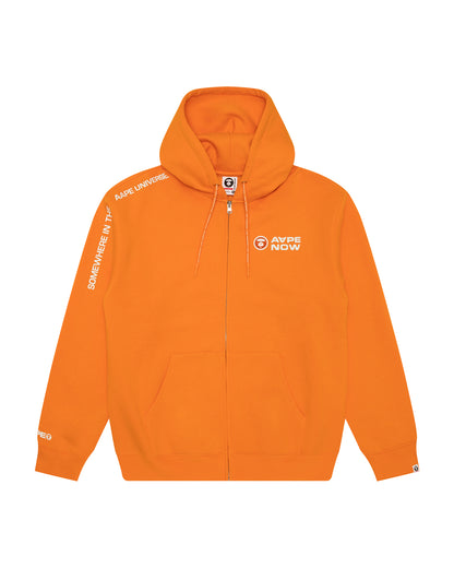 AAPENOW moonface logo zip-up hoodie