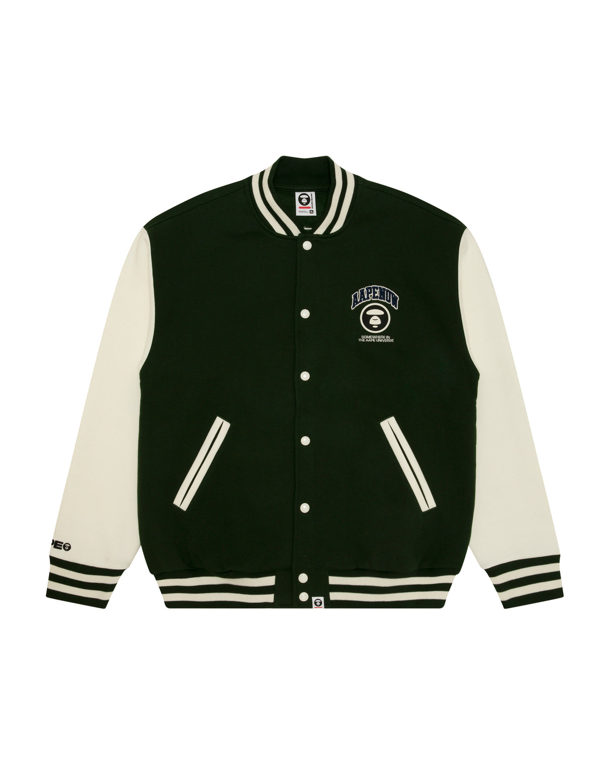 AAPENOW moonface logo varsity jacket
