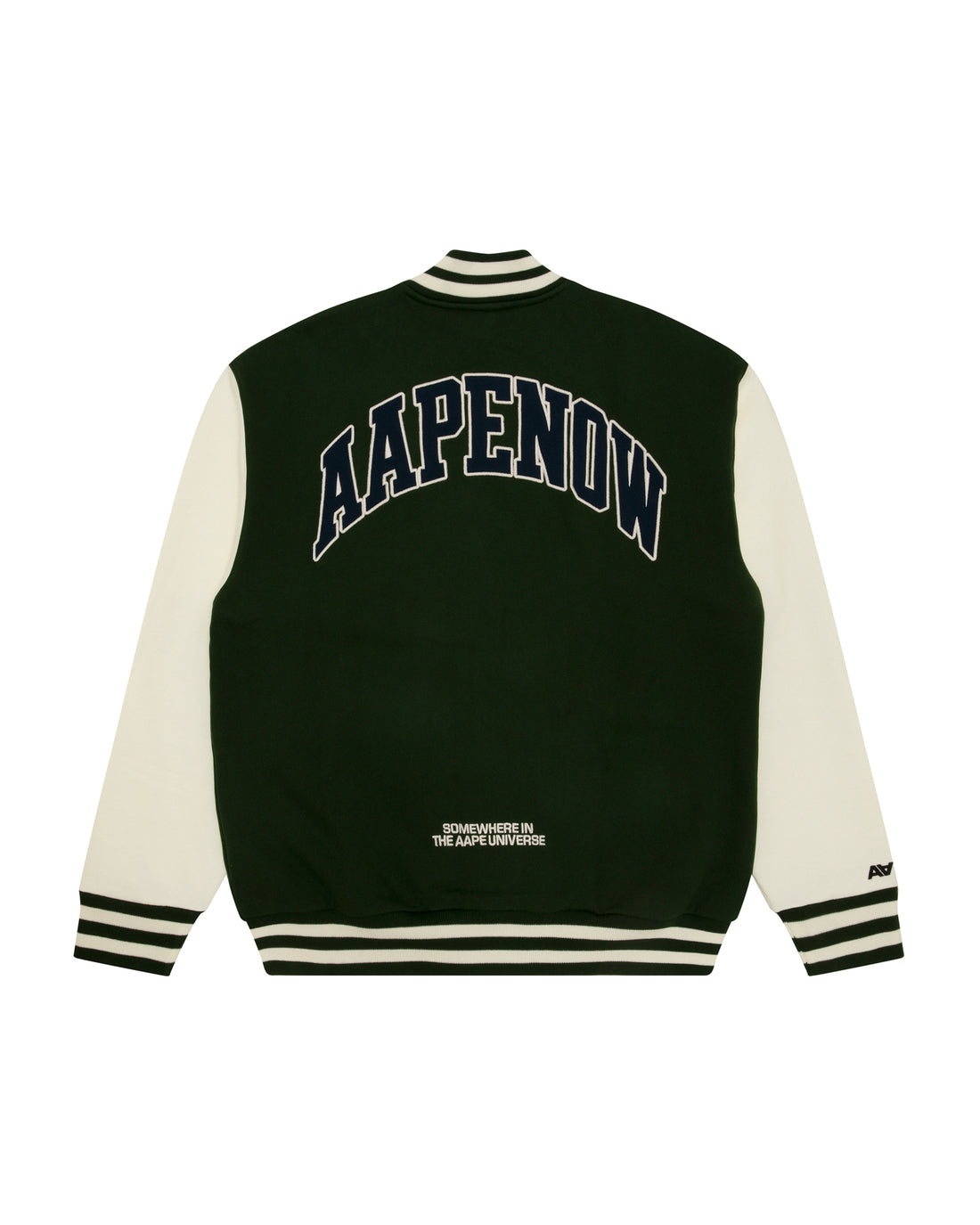 AAPENOW moonface logo varsity jacket