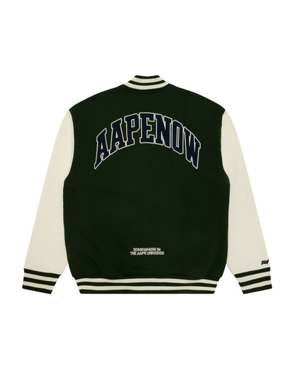 AAPENOW moonface logo varsity jacket