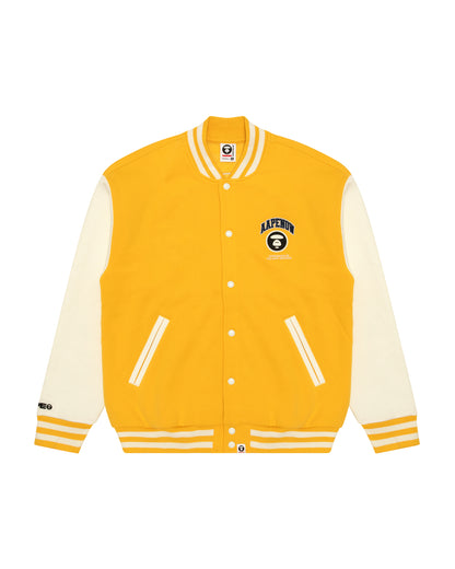 AAPENOW moonface logo varsity jacket