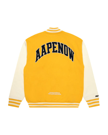 AAPENOW moonface logo varsity jacket