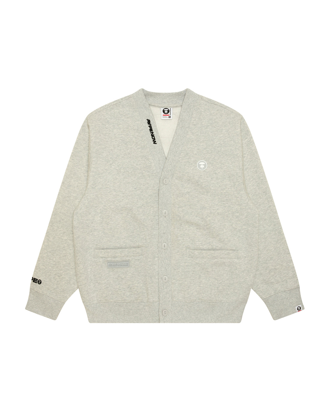 AAPE NOW moonface logo button down cardigan
