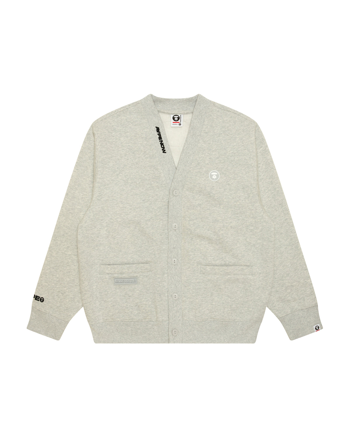 AAPE NOW moonface logo button down cardigan