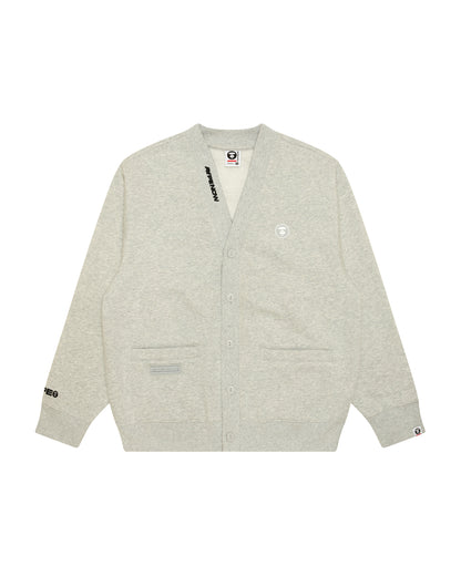 AAPE NOW moonface logo button down cardigan