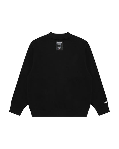 Moonface logo button down cardigan