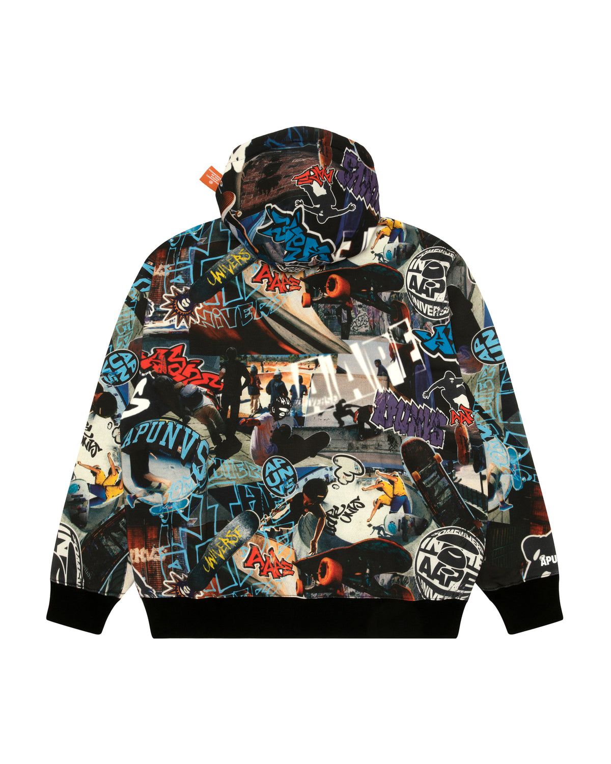 Moonface logo graffiti-print hoodie