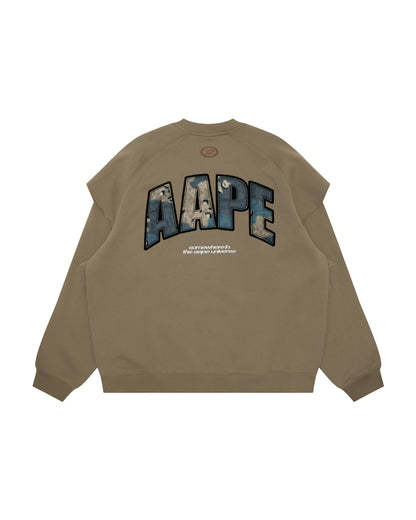 Moonface logo layered sweatshirt