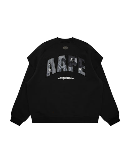 Moonface logo layered sweatshirt