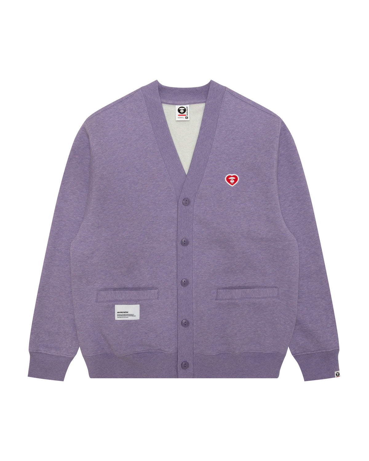 AAPENOW heart  moonface embroidered cardigan