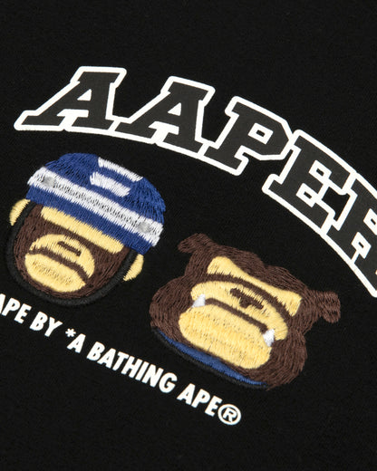 AAPER embroidered hooded baseball jacket