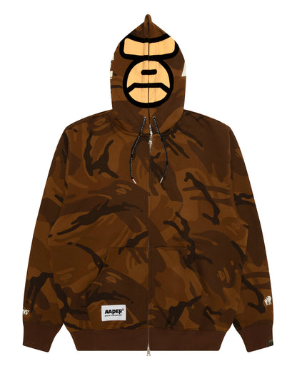 AAPER camo zip-up hoodie