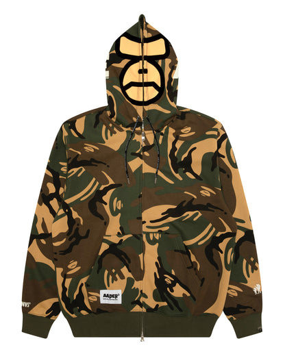 AAPER camo zip-up hoodie