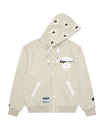 Moonface embroidered hooded jacket