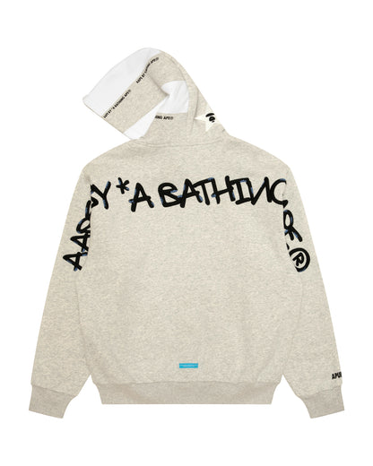 Moonface embroidered hooded jacket