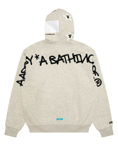 Moonface embroidered hooded jacket