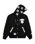 Moonface embroidered hooded jacket