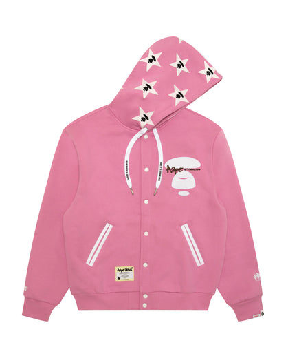 Moonface embroidered hooded jacket