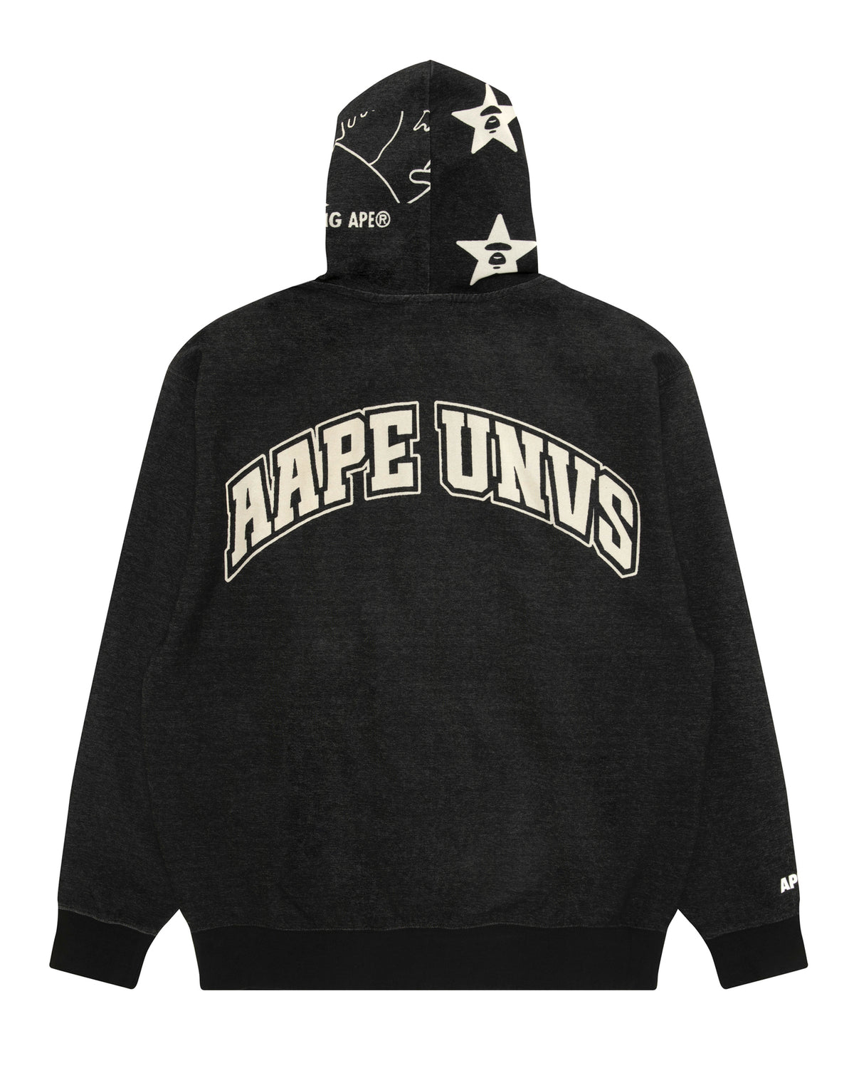 AAPEUNVS Burn Out Star Hood Zip-Up