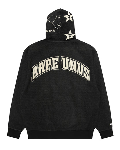 AAPEUNVS Burn Out Star Hood Zip-Up