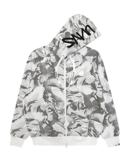 AAPEUNVS Printed Zip-Up Hoodie