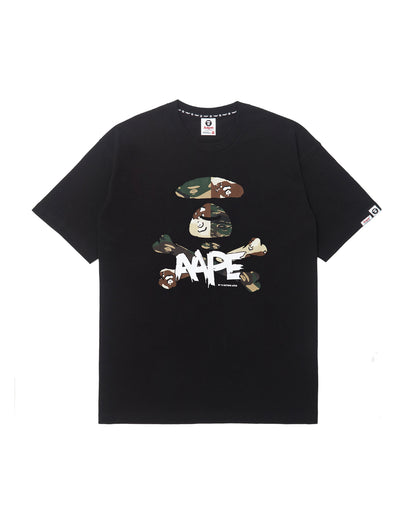 Moonface camo graphic tee